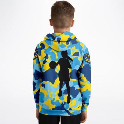 Duntalk "Bench Mob" Basketball Youth Hoodie - Blue Subliminator