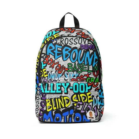 Duntalk "Ball All Day" Basketball Graffiti Backpack - Grey/Small Printify
