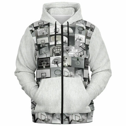Duntalk "All Net" Basketball Athletic Zip-Up Hoodie - Off-White
