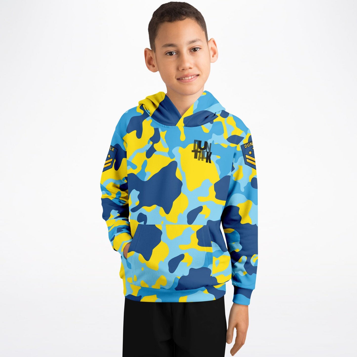 Duntalk "Bench Mob" Basketball Youth Hoodie - Blue Subliminator