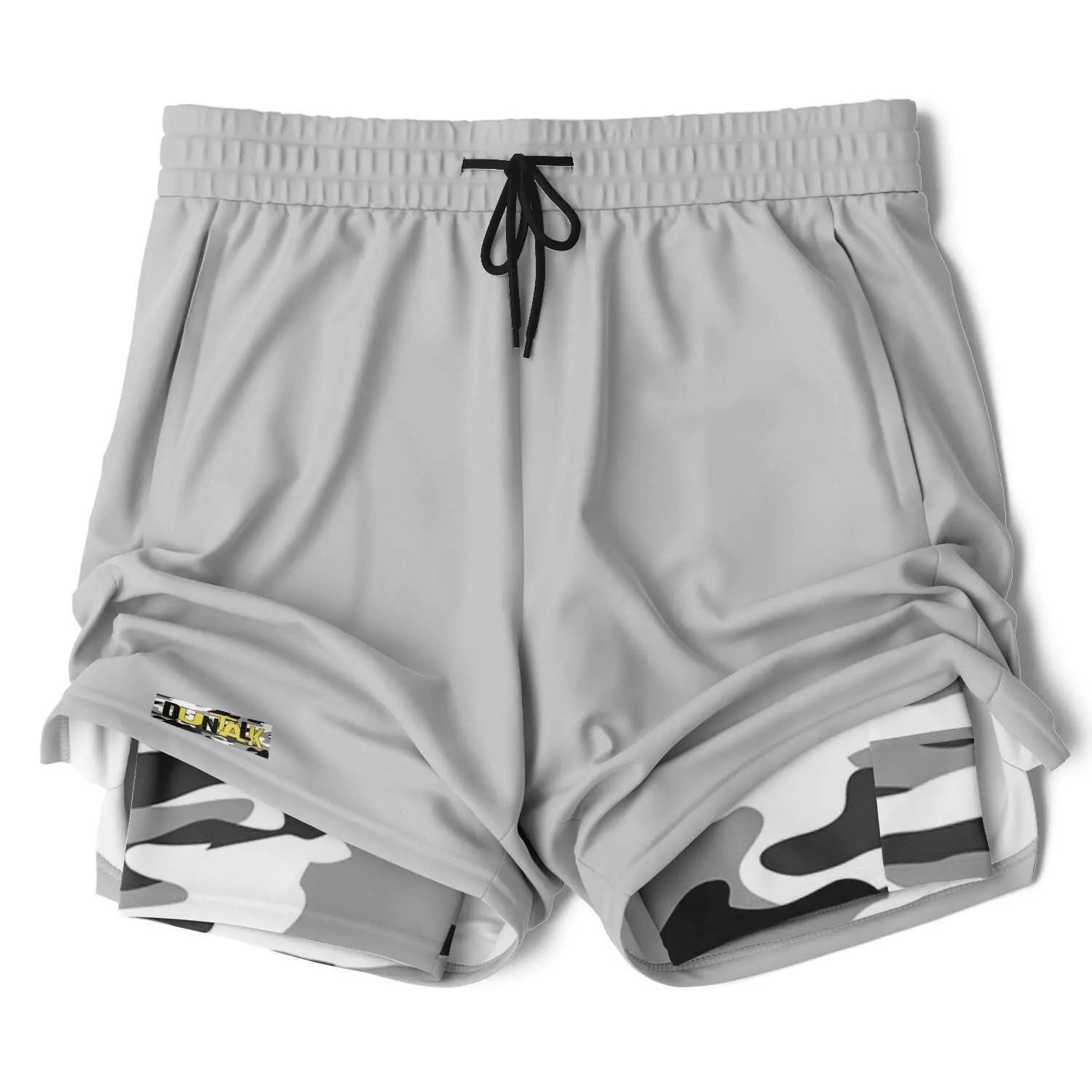 Duntalk "Camo" 2 in 1 Basketball Shorts - Grey Subliminator