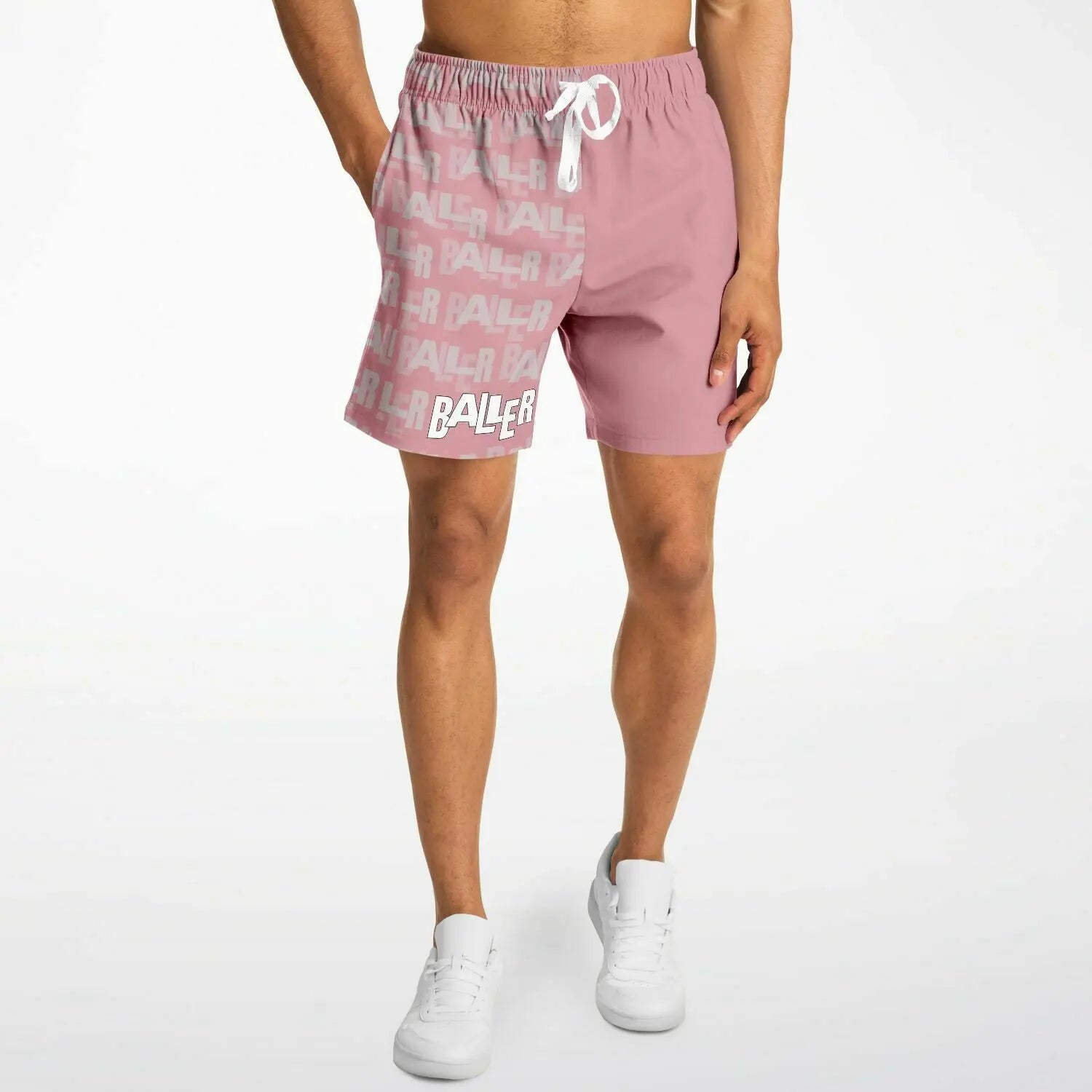 Duntalk "Baller" Basketball Mid Shorts - Pink Subliminator