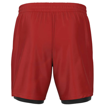 Duntalk "Da Man Dem" 2-in-1 Basketball Shorts - Red Subliminator