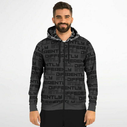 Duntalk "Differently" Zip Up Hoodie Jacket - Black