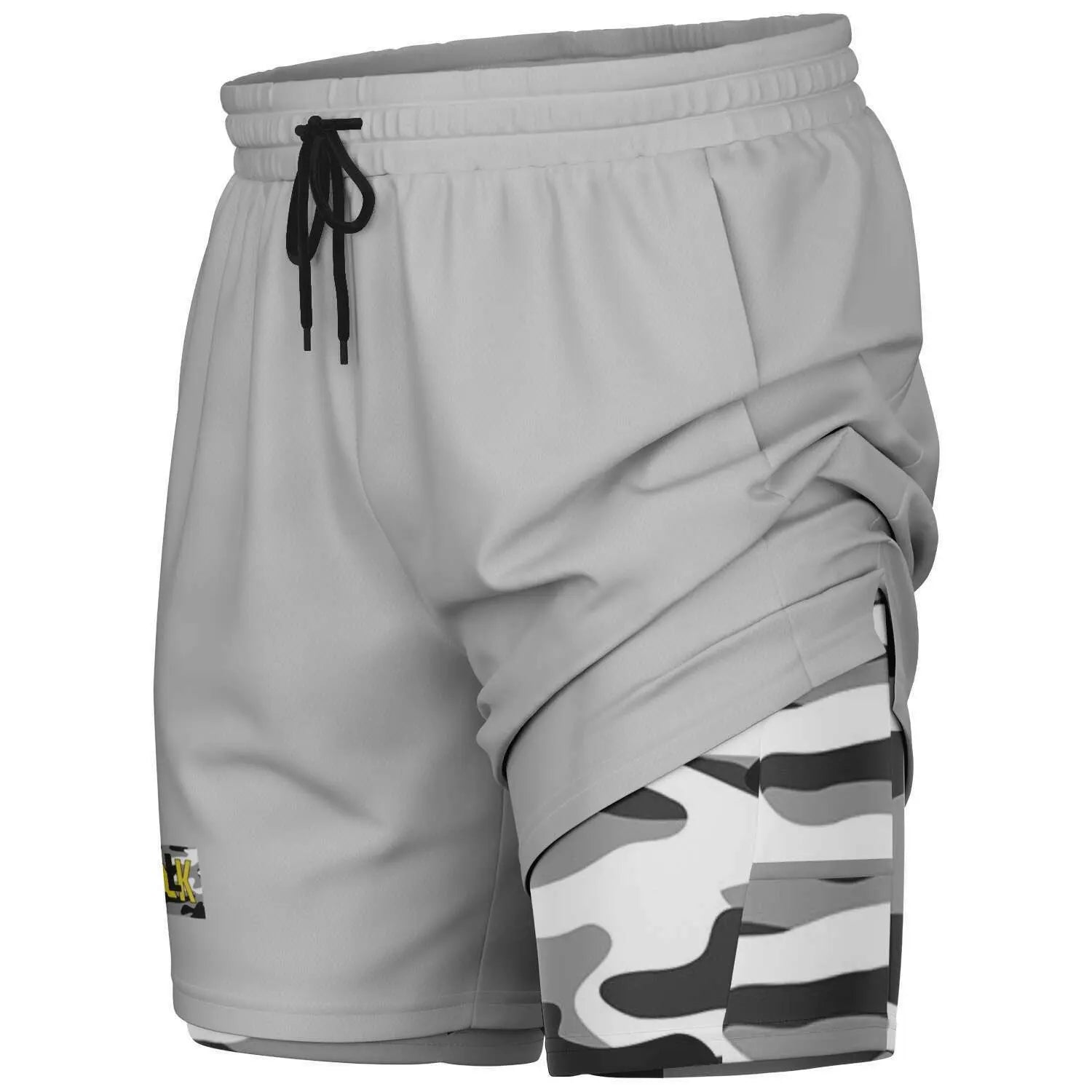 Duntalk "Camo" 2 in 1 Basketball Shorts - Grey Subliminator